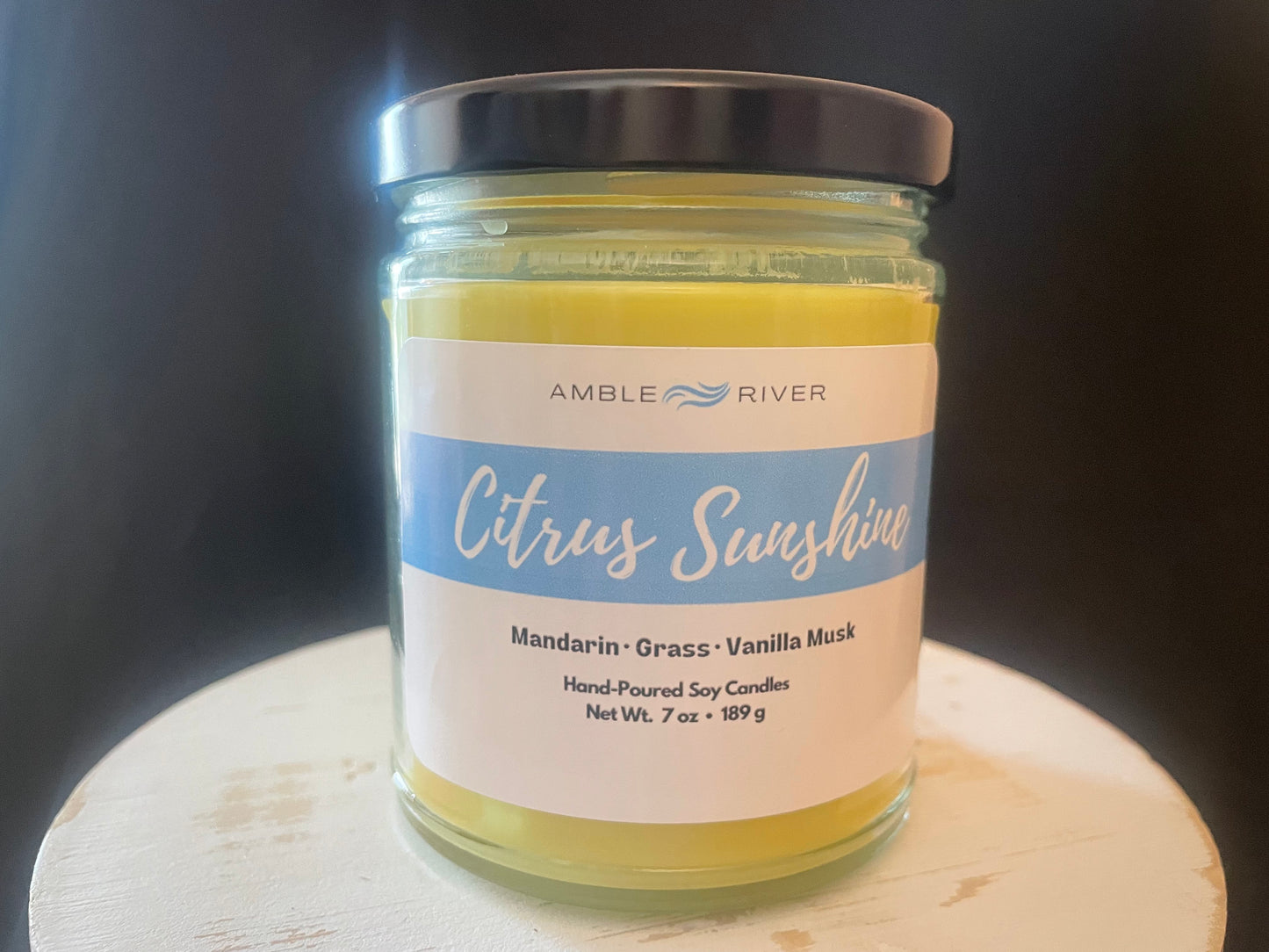 Citrus Sunshine Hand Poured Wax Candle - Light Citrus Fruity Scent