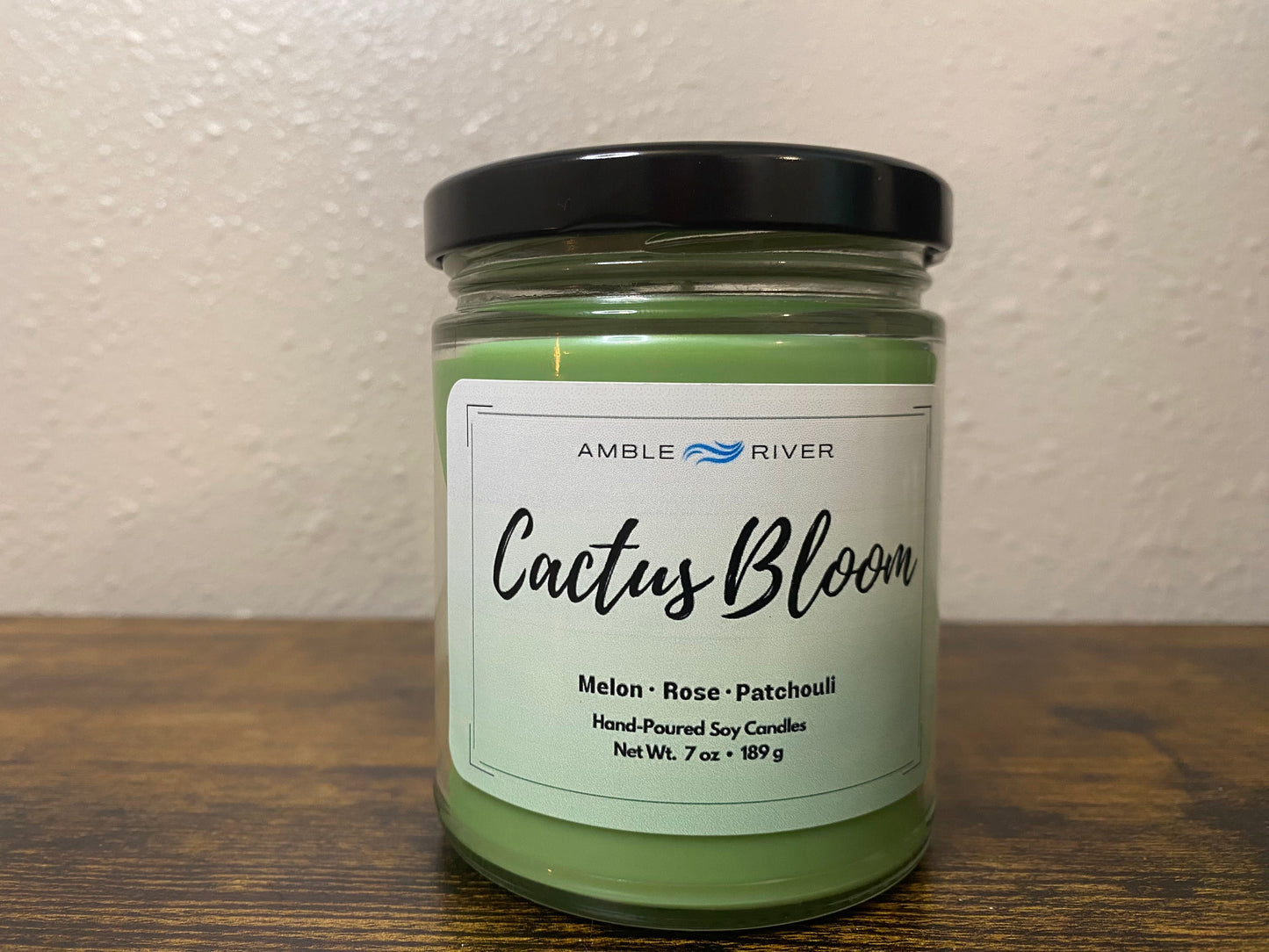 Cactus Bloom Hand Poured Wax Candle - Rose and Honeydew Scent