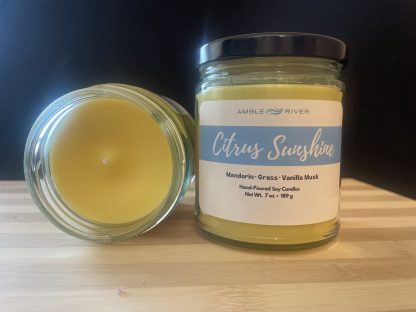 Citrus Sunshine Hand Poured Wax Candle - Light Citrus Fruity Scent - Image 2