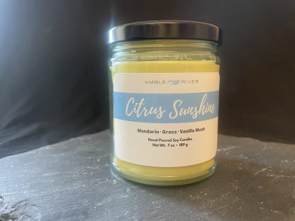 Citrus Sunshine Hand Poured Wax Candle - Light Citrus Fruity Scent - Image 3