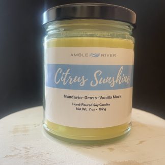 Citrus Sunshine Hand Poured Wax Candle - Light Citrus Fruity Scent