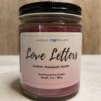 Love Letters Hand Poured Candle - Leather, Cedar, & Musk Scent