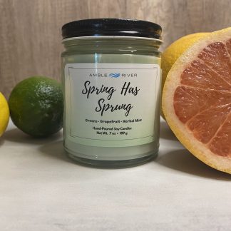 Spring Has Sprung Hand Poured Candle - Mint, Lily, & Cedarwood Scent