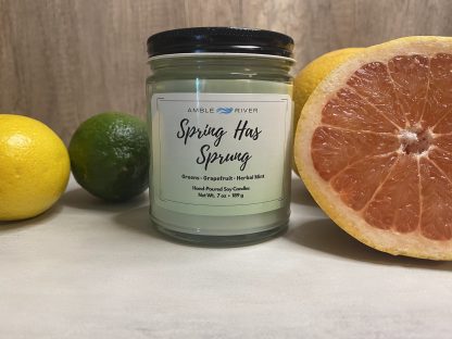 Spring Has Sprung Hand Poured Candle - Mint, Lily, & Cedarwood Scent