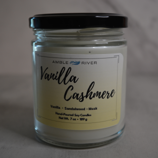 Vanilla Cashmere Hand Poured Candle - Vanilla, Peach, & Musk Scent